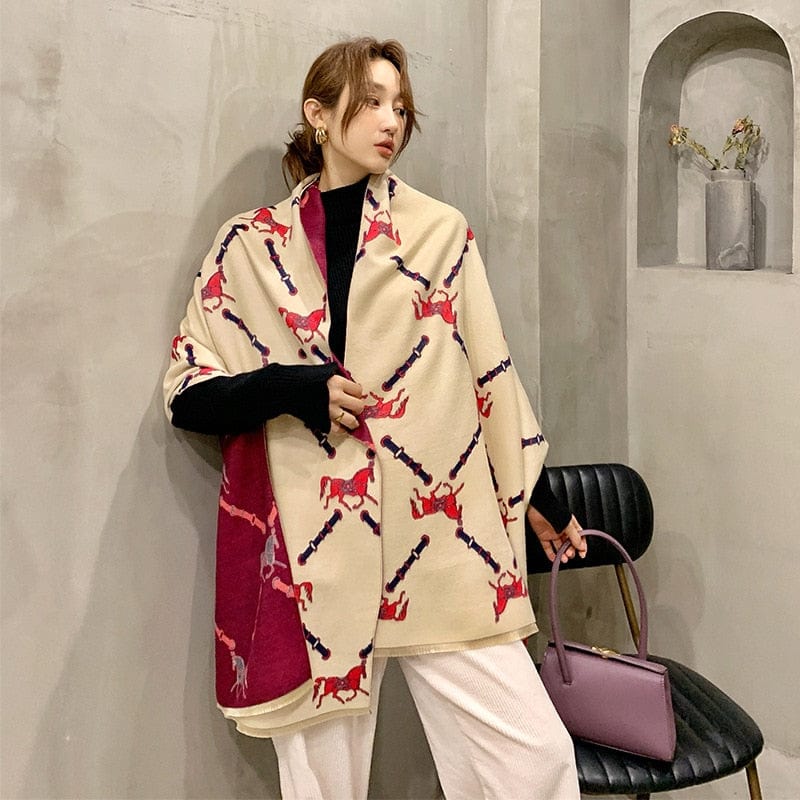 Cap Point WY-YX3-1 Winnie Winter Cashmere Decoration Thick Foulard Blanket Wrap Scarf