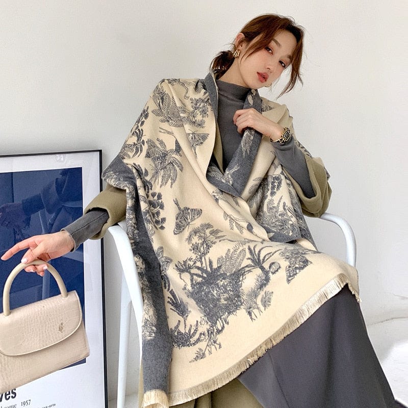 Cap Point WY-YX32-1 Winnie Winter Cashmere Decoration Thick Foulard Blanket Wrap Scarf