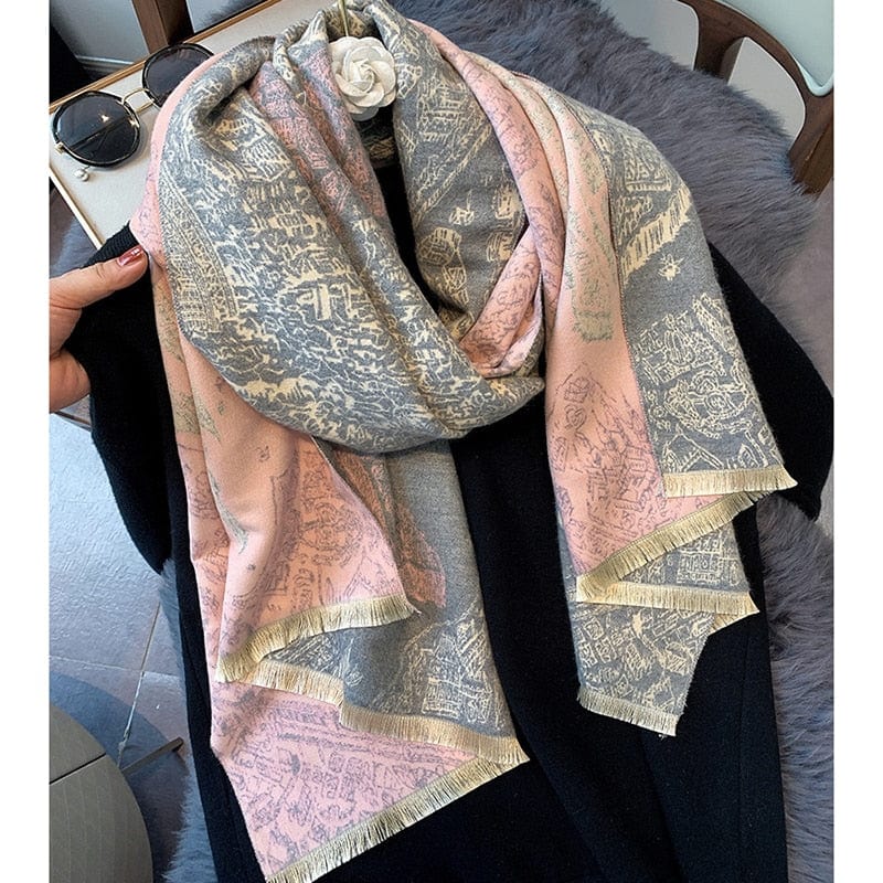 Cap Point WY-YX54-3 Winnie Winter Cashmere Decoration Thick Foulard Blanket Wrap Scarf