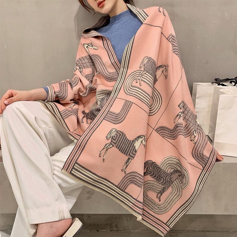 Cap Point WY-YX57-2 Winnie Winter Cashmere Decoration Thick Foulard Blanket Wrap Scarf