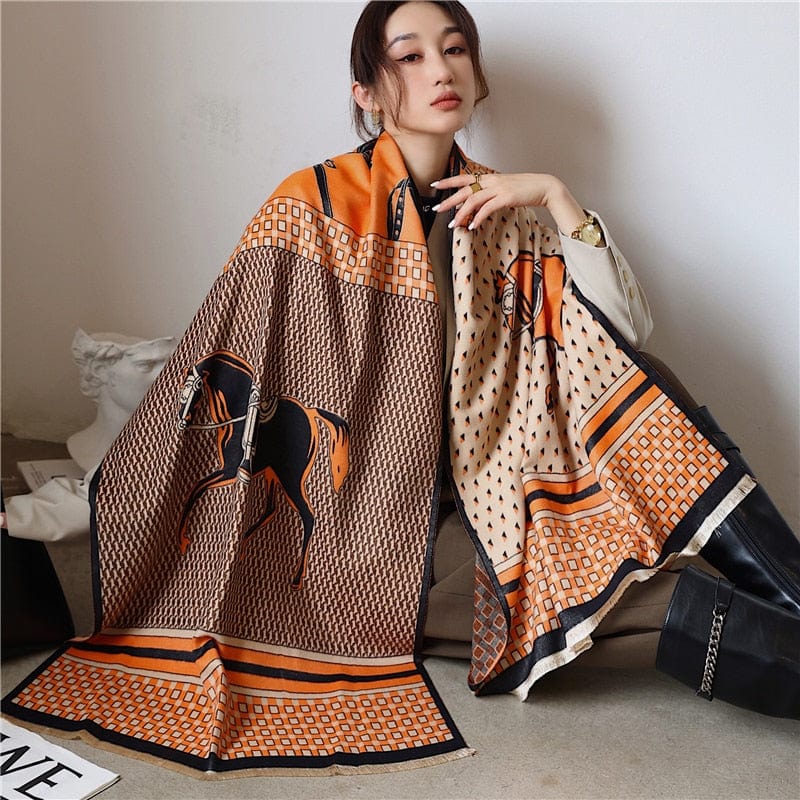 Cap Point WYT17-1 Winnie Winter Cashmere Decoration Thick Foulard Blanket Wrap Scarf