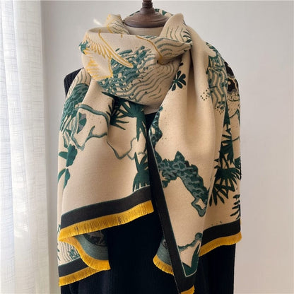 Cap Point WYT277-1 Winnie Winter Cashmere Decoration Thick Foulard Blanket Wrap Scarf