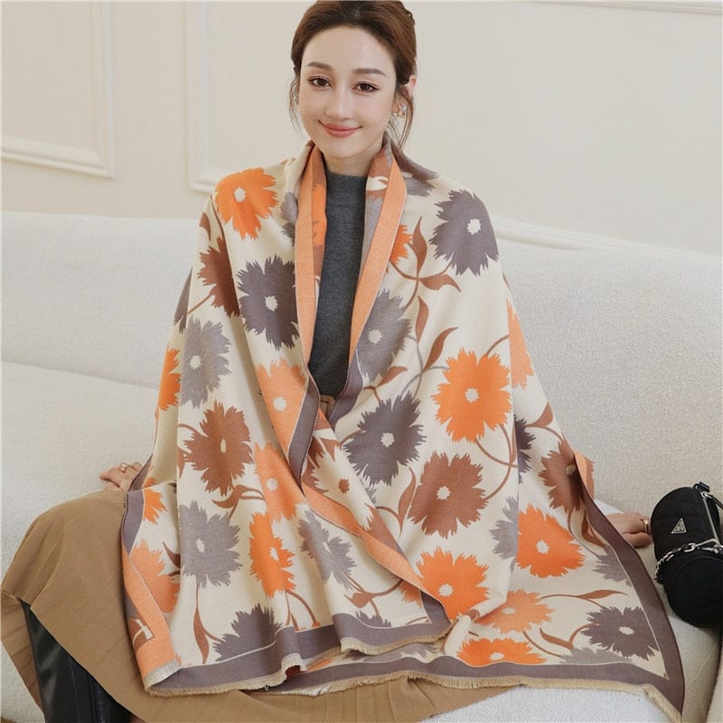 Cap Point WYT278-3 Winnie Winter Cashmere Decoration Thick Foulard Blanket Wrap Scarf