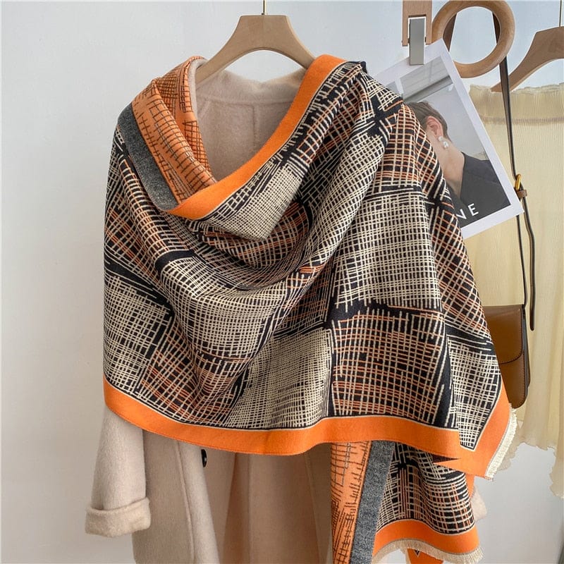 Cap Point WYT282-2 Winnie Winter Cashmere Decoration Thick Foulard Blanket Wrap Scarf