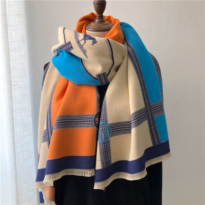 Cap Point WYT286-1 Winnie Winter Cashmere Decoration Thick Foulard Blanket Wrap Scarf