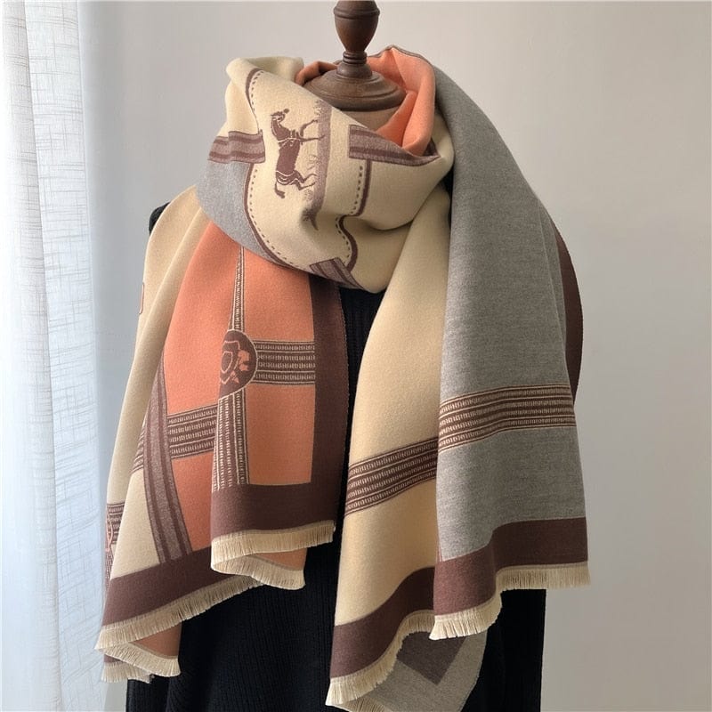 Cap Point WYT286-4 Winnie Winter Cashmere Decoration Thick Foulard Blanket Wrap Scarf