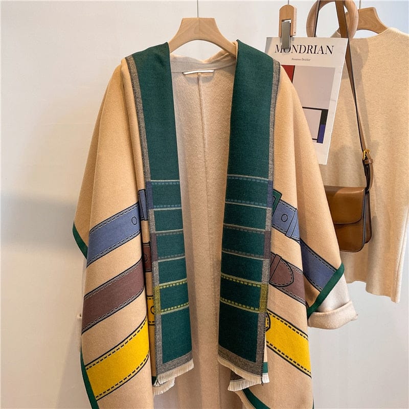 Cap Point WYT327-1 Winnie Winter Cashmere Decoration Thick Foulard Blanket Wrap Scarf