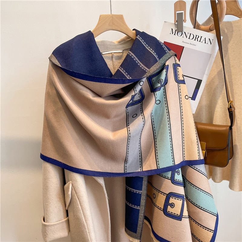 Cap Point WYT327-2 Winnie Winter Cashmere Decoration Thick Foulard Blanket Wrap Scarf
