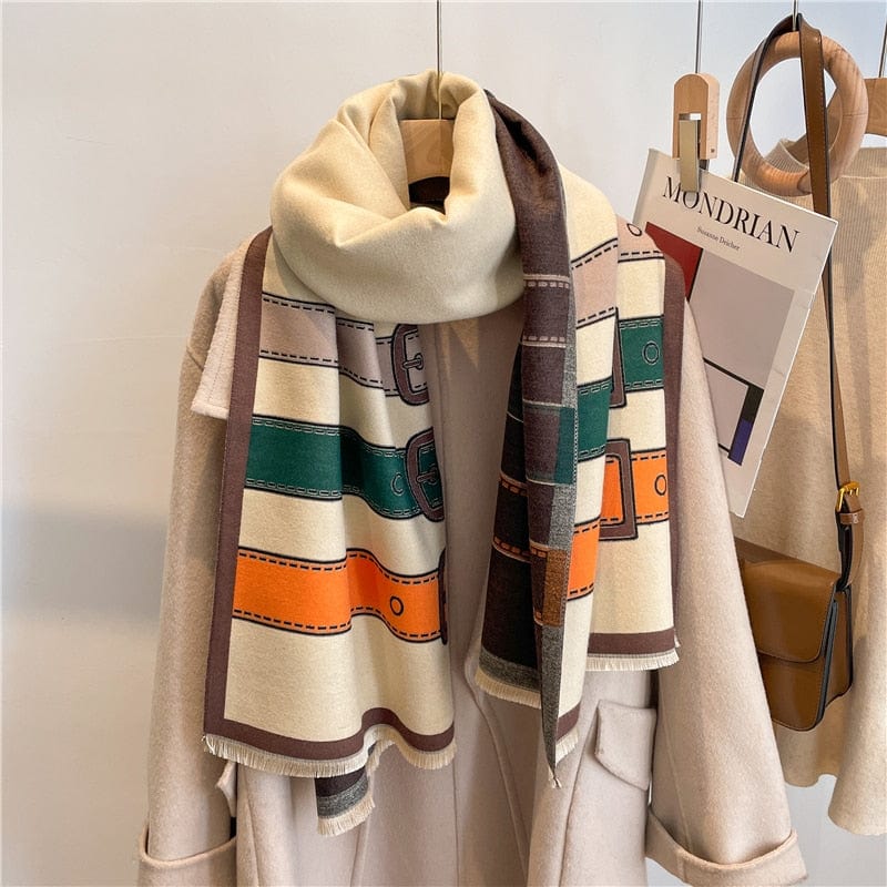Cap Point WYT327-3 Winnie Winter Cashmere Decoration Thick Foulard Blanket Wrap Scarf