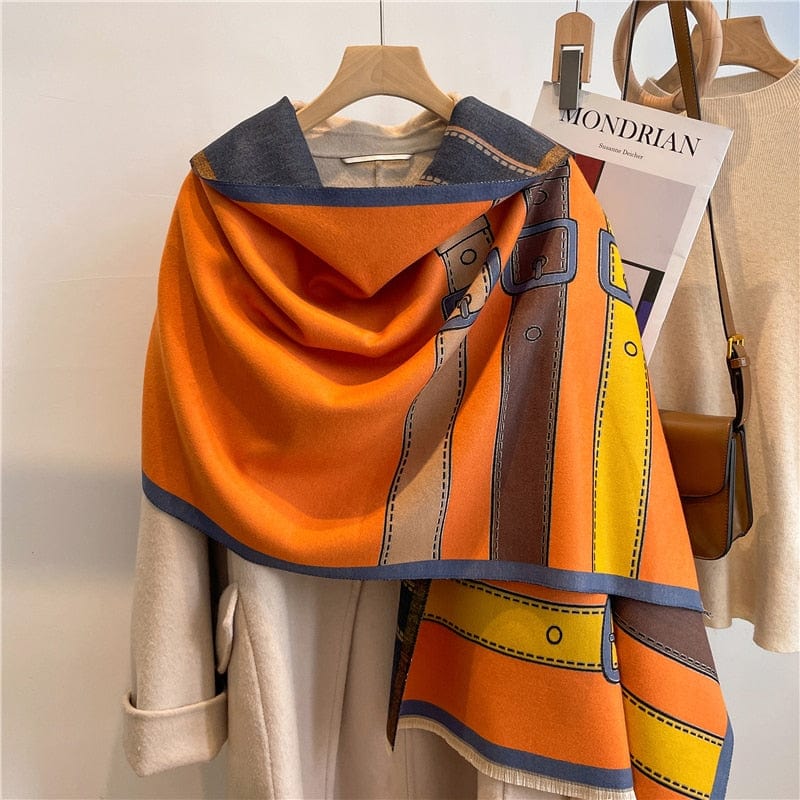 Cap Point WYT327-4 Winnie Winter Cashmere Decoration Thick Foulard Blanket Wrap Scarf