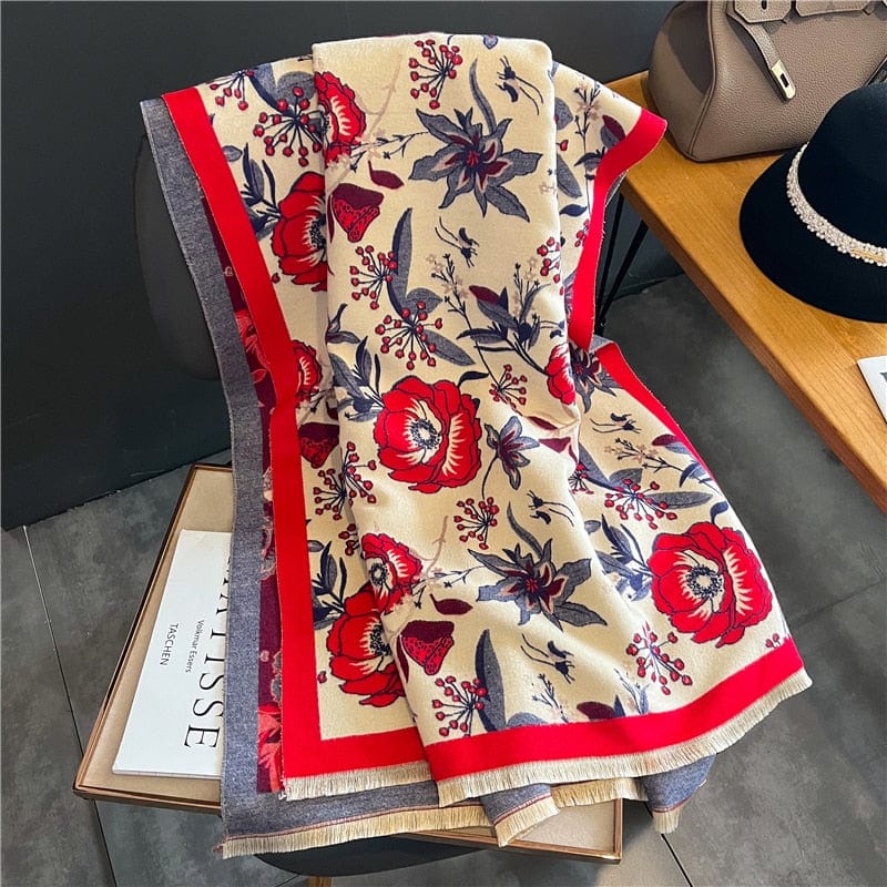 Cap Point WYT341-6 Winnie Winter Cashmere Decoration Thick Foulard Blanket Wrap Scarf