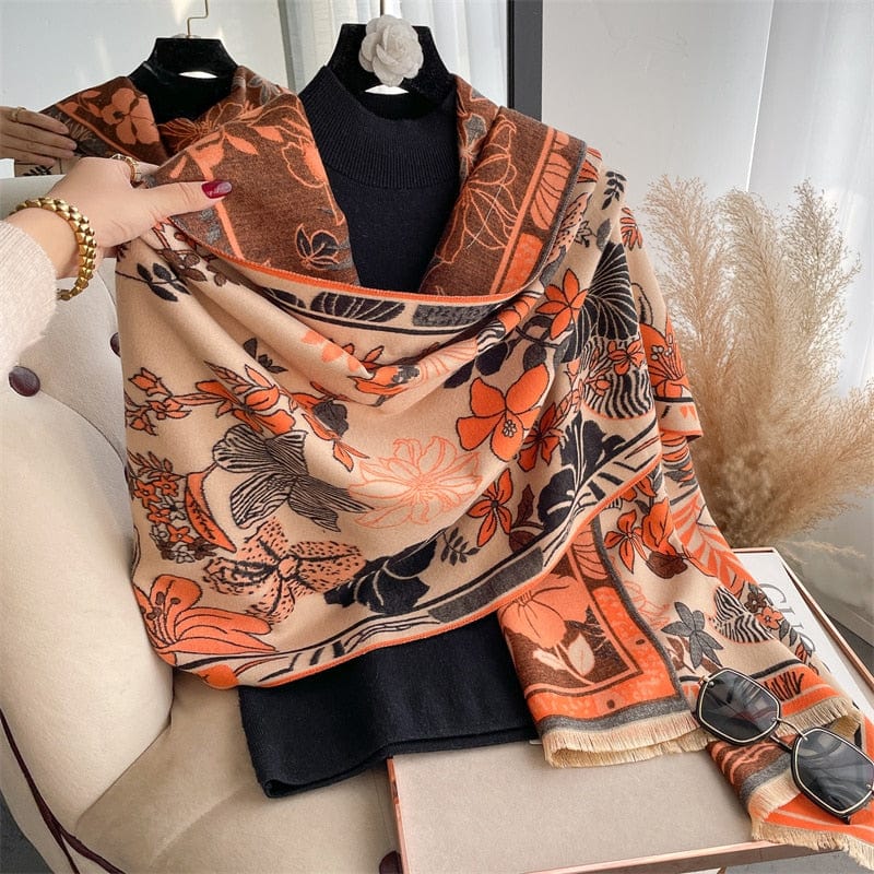 Cap Point WYT345-2 Winnie Winter Cashmere Decoration Thick Foulard Blanket Wrap Scarf