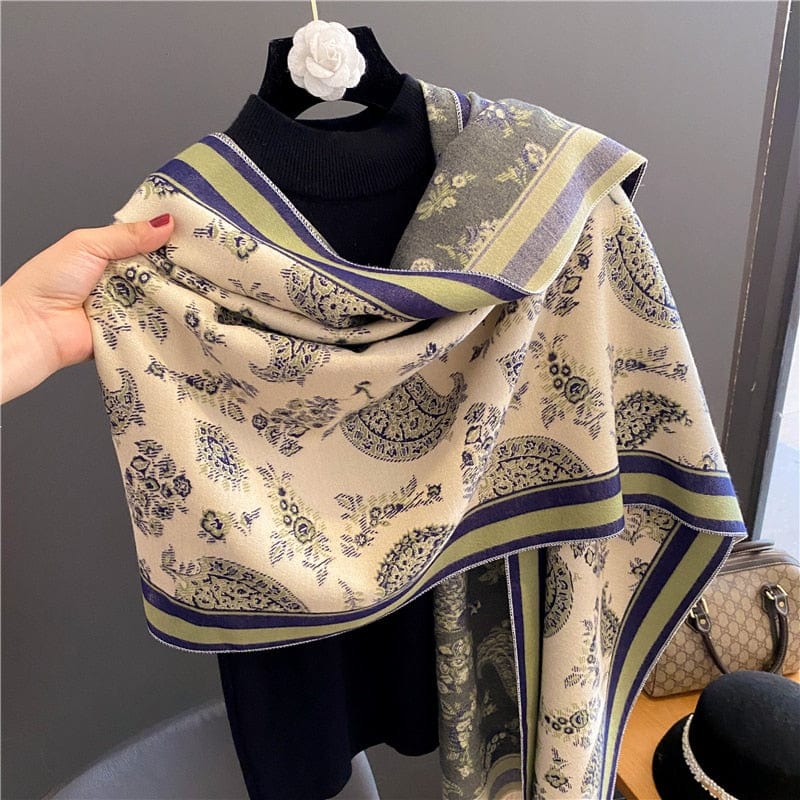 Cap Point WYT421-3 Winnie Winter Cashmere Decoration Thick Foulard Blanket Wrap Scarf