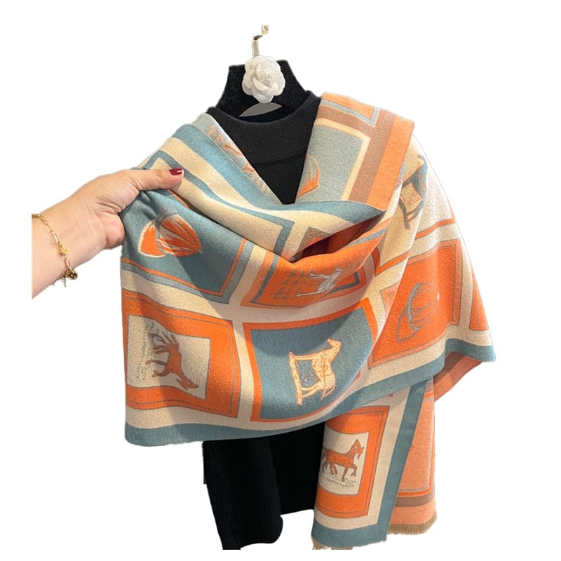 Cap Point WYT424-1 Winnie Winter Cashmere Decoration Thick Foulard Blanket Wrap Scarf