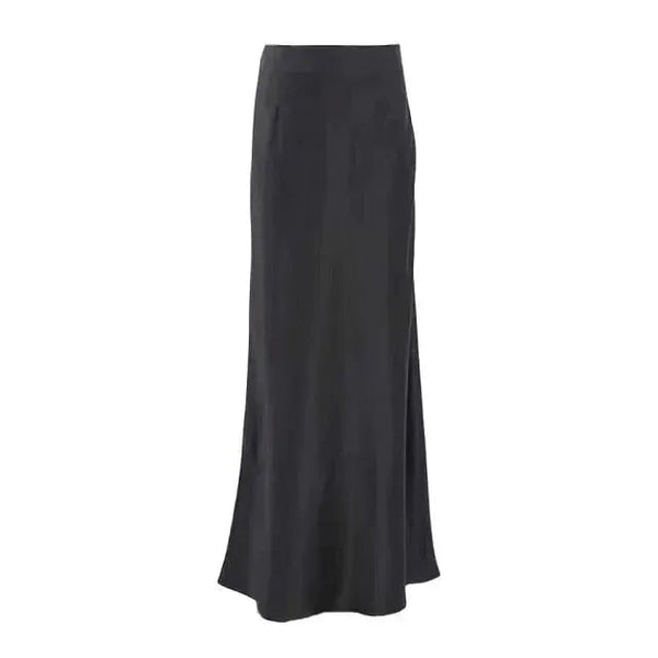 Cap Point XL / Black Adassa Elegant Satin Fashion Casual High Waist Club Office Maxi Skirt