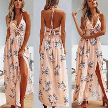 Load image into Gallery viewer, Cap Point XL / Pink Joelle V-neck Sleeveless Summer Boho Maxi Long Dress
