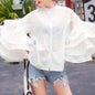 Cap Point XXXL / white Medina Fashion Flare Sleeve Women Blouse