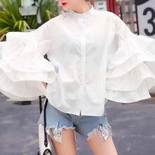Load image into Gallery viewer, Cap Point XXXL / white Medina Fashion Flare Sleeve Women Blouse
