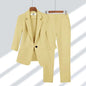 Cap Point yellow 2pcs set / M 40-50KG Altesse Wide Leg Pants Two Piece Elegant Jacket Blazer