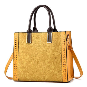 Cap Point Yellow / 33x14x28cm Denise High Quality Leather Trunk Shoulder Tote Bag