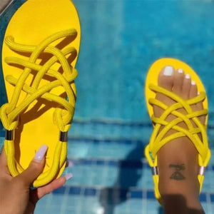 Cap Point yellow / 5 Summer Outdoor Beach Flip-flop Sandals