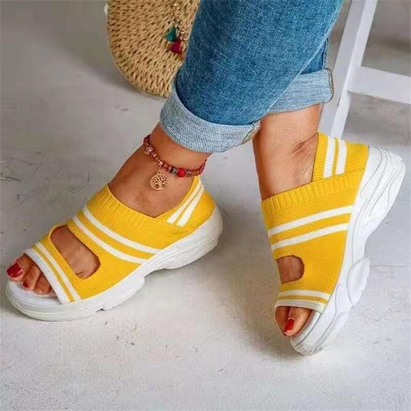 Cap Point yellow / 6 Summer Sports Wear Peep Toe Breathable Sandals