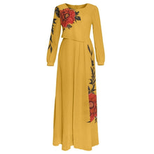 Load image into Gallery viewer, Cap Point Yellow / L La Katangaise Long Sleeve Maxi Dress
