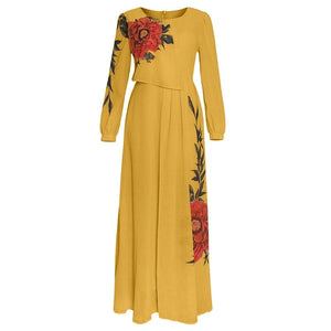Cap Point Yellow / L La Katangaise Long Sleeve Maxi Dress