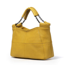 Load image into Gallery viewer, Cap Point Yellow / One size Denise European Style Fashion Lady Chain Soft Genuine Leather Tote Bag
