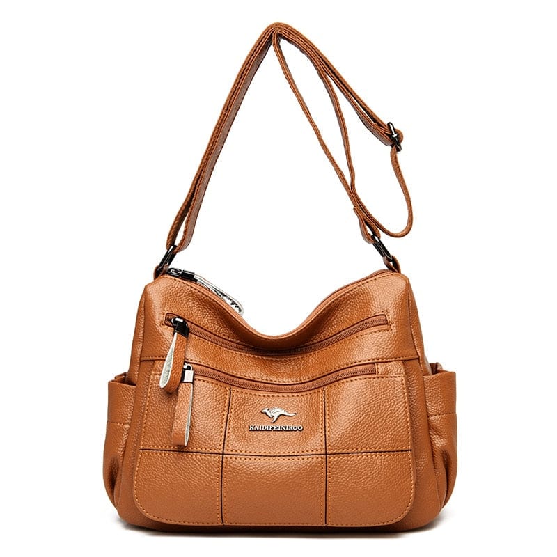 Cap Point Yellow / One size Denise Genuine Brand Leather Designer Shoulder Crossbody HandBag