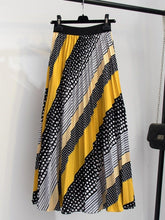 Load image into Gallery viewer, Cap Point Yellow / One Size Multicolor Pleated Maxi Skirt
