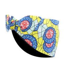 Load image into Gallery viewer, Cap Point Yellow red heart African Print Stretch Bandana
