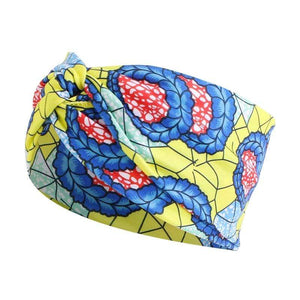 Cap Point yellow red heart African Print Stretch Bandana