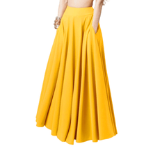 Load image into Gallery viewer, Cap Point yellow / S Eleanne Elegant A-line High Waist Solid Maxi Skirt
