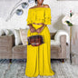 Cap Point Yellow / S Kristine Oversized 2 Piece Loose Wide Leg Pants Fashion Off Shoulder Crop Top