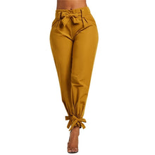 Load image into Gallery viewer, Cap Point Yellow / S Summer Bow Sashes High Waist Pencil Pants
