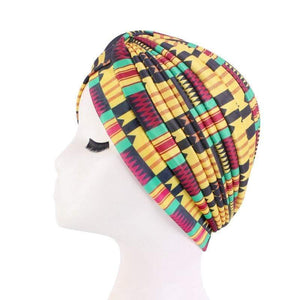 Cap Point Yellow Trendy printed hijab bonnet