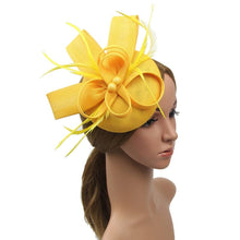 Load image into Gallery viewer, Cap Point Yellow / United States Women Fascinator Flower Hat Headband Wedding Evening Party Cap
