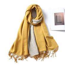 Load image into Gallery viewer, Cap Point Yellow Winnie Winter Cashmere Thick Warm Shawls Wrap Scarf
