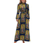 Cap Point yellow / XS Mary High Neck Long-Sleeve Boho Style Maxi Dress