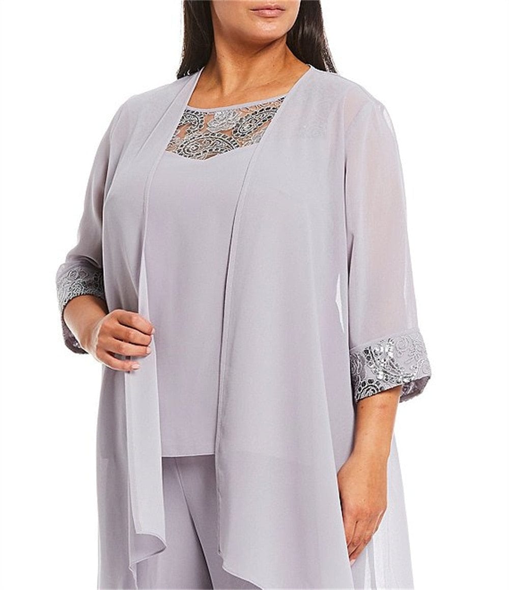 Cap Point Yunis Lace Sequins Mother of The Bride Pantsuit With Jacket