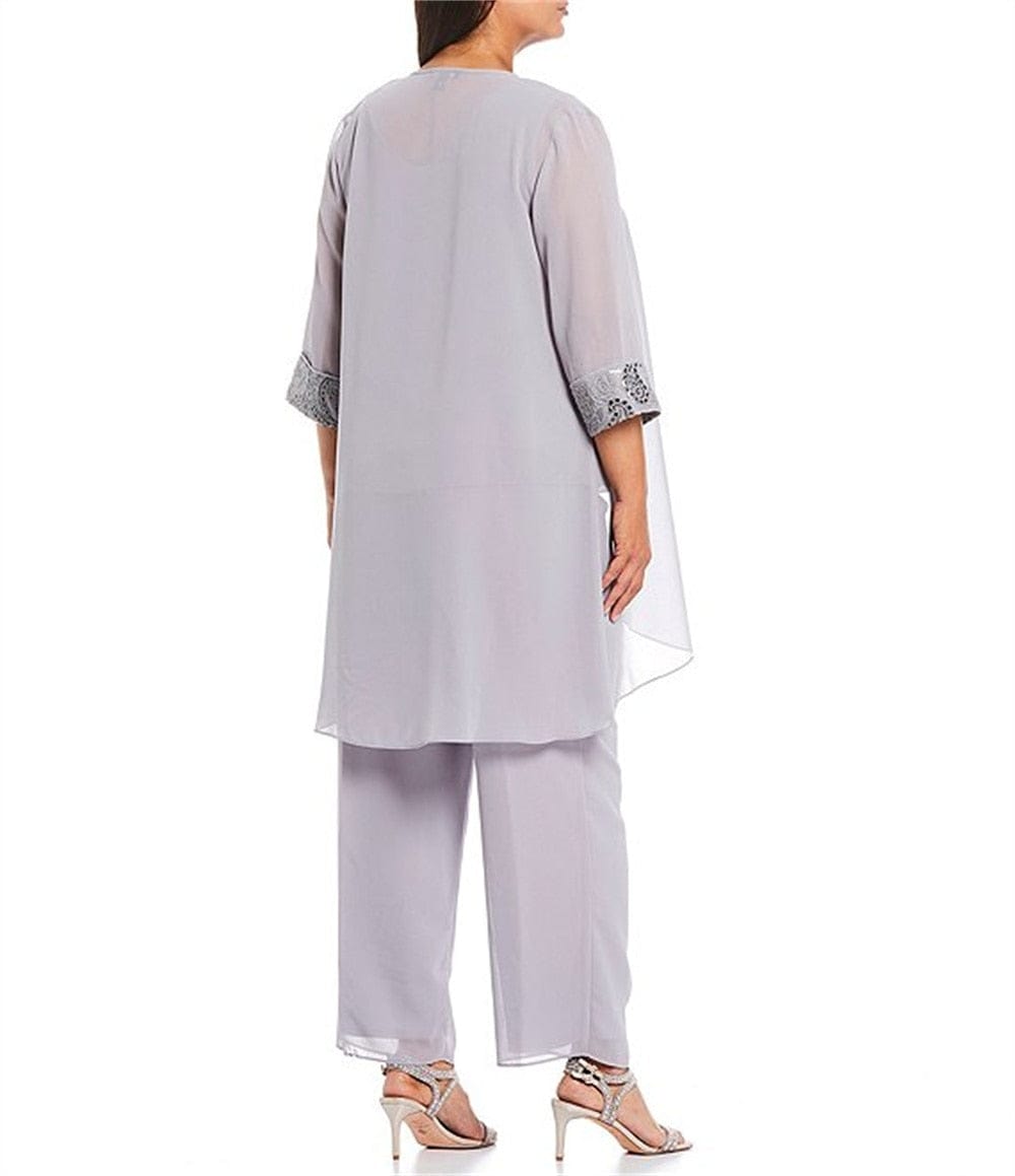 Cap Point Yunis Lace Sequins Mother of The Bride Pantsuit With Jacket